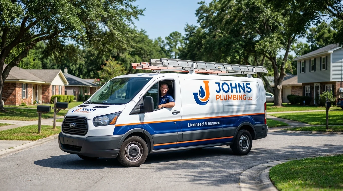 Johns Plumbing LLC service van in Mount Union, PA