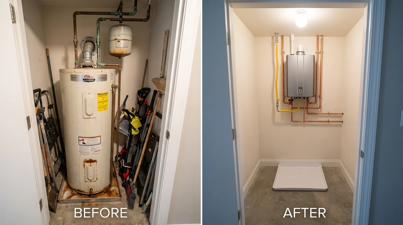 Tank water heater versus wall-mounted tankless unit comparison for Mount Union, PA homeowners